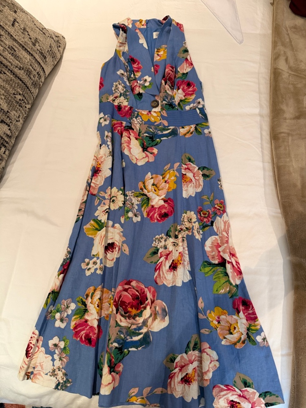 Eliza J Blue Floral Midi Dress